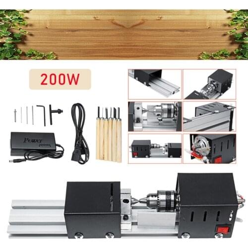 200W Miniature Bead Lathe Bead Machine + 6x Carving Knife + 1.5/2.0/2.5mm Bur With 1Pc Fixed Screw + Saw Blade Movable Surface