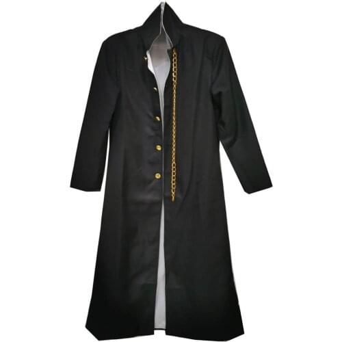 2020 JoJos Bizarre Adventure Jotaro Kujo Cosplay Costume Black Coat Jacket Halloween Party Outfits Custom Made