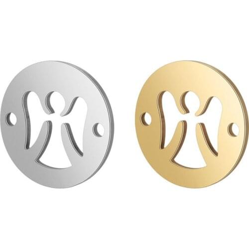 5pcs/lot Stainless Steel Hollow Angel Wings Bracelet Connectors DIY Bangle Charm Handicraft Accessories Jewelry Making Findings