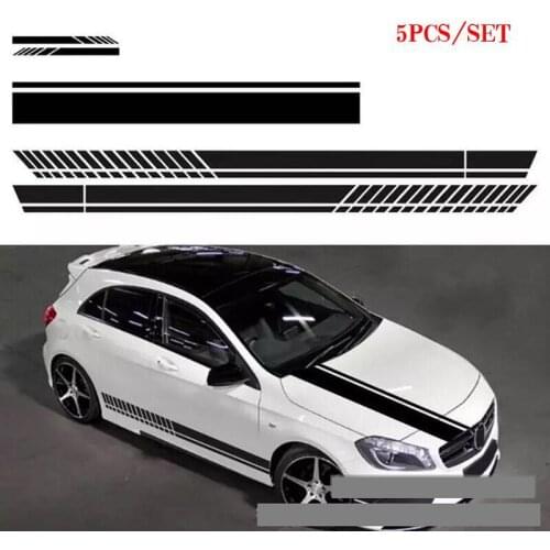 5 pieces of car stripe body stickers, car hood stickers, rearview mirror stickers, suitable for all car vinyl bumper decals