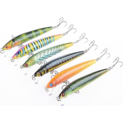 9.5cm 8.5g 6pcs/lot Painted Suspension Bait for Freshwater Saltwater Fishing Lure SP Minnow Artificial Hard Bait Free Shipping