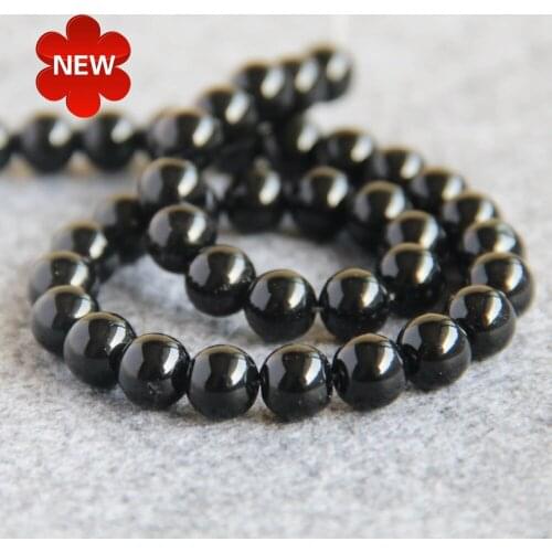 New For Necklace&Bracelet 10mm Black Onyx Natural Onyx Loose Beads Round DIY Stone Accessory Parts 15inch Fashion Jewelry Making