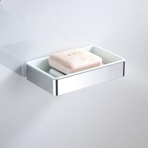 Nail Free Soap Holder Aluminum Bathroom Soap Dish Square Bath Shower Shelf Bath Shower Caddy Rack Holder Brief