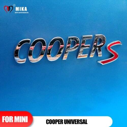 For Mini Cooper Letters Universal F55 F56 F60 R55 R56 Car Body Stickers Rear Trunk Tail Box Metal Label Decoration Accessories
