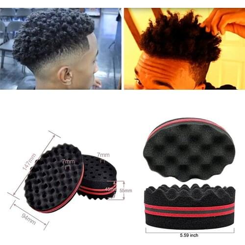 2Pcs Hair Sponge For Curls Men Women Kids Barber Hair Brush Sponge Dreads Locking Twist Afro Curl Coil Wave Hair Care Tool