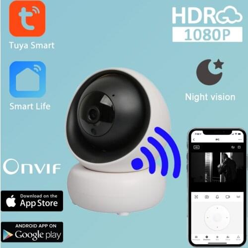 ONVIF Tuya 1080P Smart IP Camera Home Security Baby Monitor WIFI Camera Auto Tracking PTZ IR Night Vision AI Movement Detect