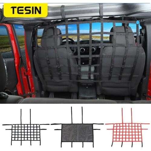 Interior Rear Car Seat Isolation Mesh Barrier Backseat Net Stop Pets Disturbing For Jeep Wrangler JK JL JT 2007-2020 Accessories