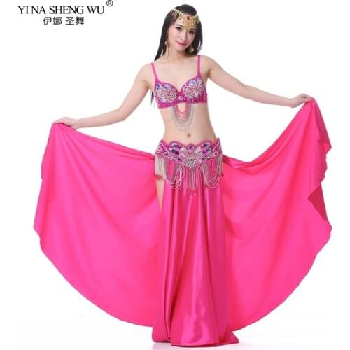 BellyDance Set India Oriental Costume Sexy Belly Dance Bra Sequin Skirt Indian Dance Performance Show National Dance Dress Suit