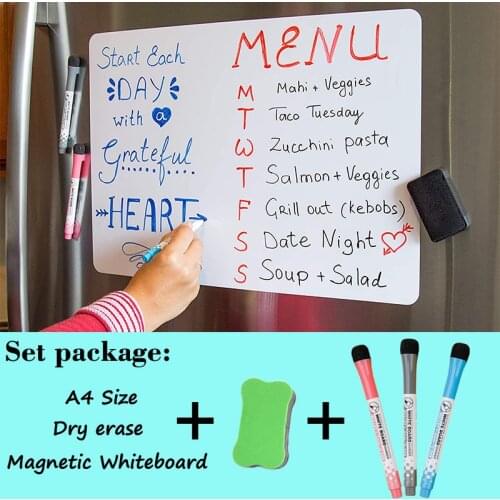 A4 Size Magnetic Whiteboard Home School Dry Erase Calendar Drawing Refrigerator Bulletin White Board Fridge Stickers