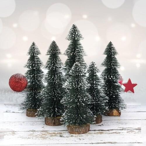 Small Christmas Tree Pine Tree Small Artificial Sisal Snow Landscape Architecture Trees For Christmas Crafts Tabletop Decor