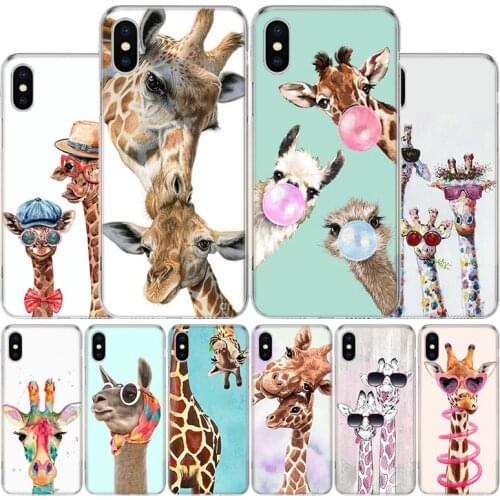 Cute Cartoon Giraffe Animal Cover Phone Case For Apple iphone 11 12 Pro XR X XS Max 7 8 6 6S Plus + 7G 6G 5 SE 2020 Coque Popula