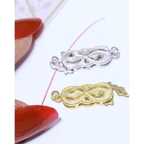925 Silver Fashion Jewelry Findings Wholesale Necklace Bracelet Clasps and Hooks Jewellery Accessory Parts Settings, 3pcs/lot