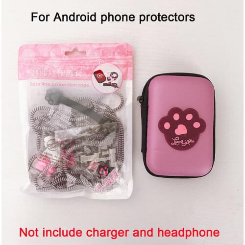 Cartoon USB Cable Protector Cable Winder Charger stickers Cable Wire Organizer TPU Spiral Cord protector For Samsung Android