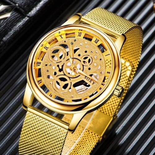 Men' Fashion Gold Luxury Hollow Mechanical Wristwatches Digital Watches Mens 2021 Automatic Watch Men Pilot Erkek Kol Saati