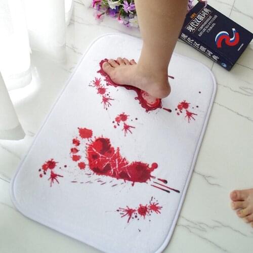 New Creative Novelty Door Blood Carpet Bathroom Water Absorption Non-slip Rug Horror Door Household Doormat Terror Carpet Mats