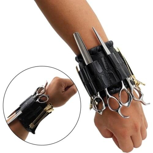 New Hook And Loop Trend Hairdresser Wrist Bag Wristband Salon Barber Scissors Pouch Holder Case Storage Bracelet Bags
