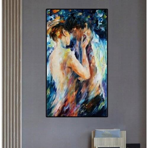 Nude Woman and Man Sex Oil Painting Pictures Body Art Canvas Print Posters for Bedroom Living Room Modern Wall Art Decoratio
