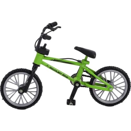 OCDAY Simulation Alloy Finger bmx Bikes Children Mini Size Green fingerboard bicycle Toys With Brake Rope Gift Funny