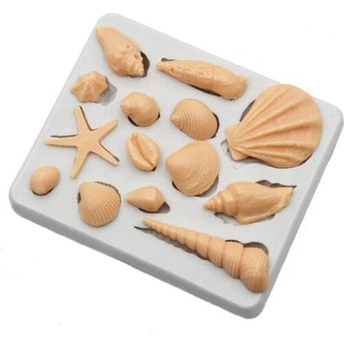 Ocean Series Conch Starfish Shell Mould Silicone Mold Fondant Cake Decorating Tool Gumpaste Sugarcraft Chocolate Forms Bakeware