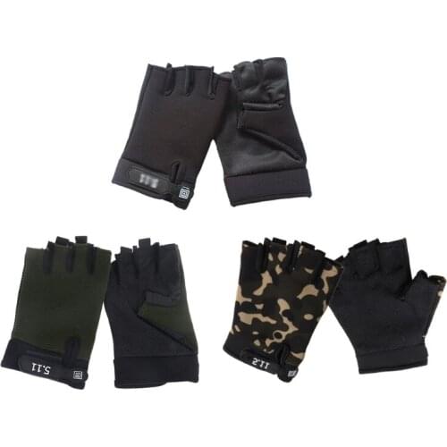 Men Camouflage Gloves Outdoor Sport Cycling Half Finger Anti-Slip Shock-Absorbing Fitness Fingerless Mittens