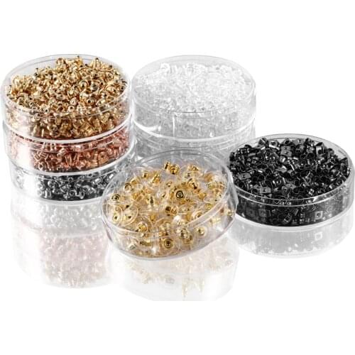100-800Pcs Transparent Rubber Bullet Earrings Back Stoppers Different Plug Caps For DIY Jewelry Making Accessories Supplies
