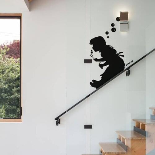 Bubble Girl Slide Banksy Wall Sticker Bedroom Living Room Artist graffiti London Wall Decal Kids Room Vinyl Home Decor