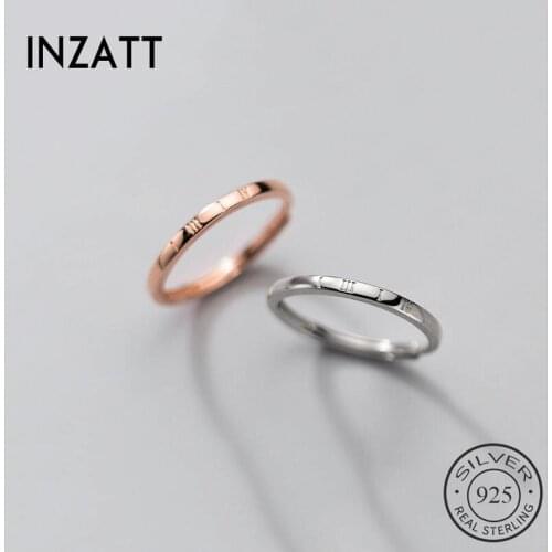 INZATT Real 925 Sterling Silver Roman Numeral Adjustable Ring For Fashion Women Fine Jewelry Hiphop Minimalist Accessories