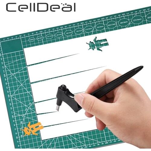 Art Knife Cutting Tool With 3 Heads 360 Rotating Blade Paper-Cutter Accessories Graphic Design Carving Trim Crafts Carve Knife