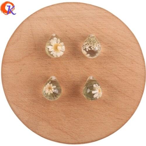 Cordial Design 13*17MM 20Pcs Jewelry Accessories/Hand Made/Charms/Drop Shape/Flower In Resin Bead/DIY Making/Earring Findings