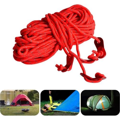 4m Reflective Tent Rope 4mm Dia with Aluminum Adjusters Travelling Easy Carrying Portable Parts for Outdoor Camping