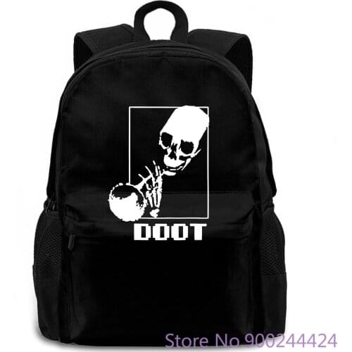 Herren Spooktober Skeleton Trompete Doot Meme Halloween Fun- Printed New Style women men backpack laptop travel school