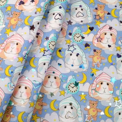 50*145cm Guinea Pig Gold Foil 100% Cotton Fabric for Tissue Sewing Quilting Fabrics Needlework Material DIY Handmade,c15105
