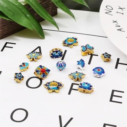 1 Pcs Multi-shapes Alloy Drop Ball Lotus Cross/Butterfly/Flowers Beads Pendant DIY Bracelets Necklack Jewelry Accessories
