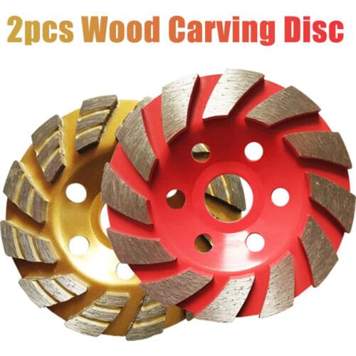 2pc Wood Carving Disc Diamond Grinding Wheel Disc Bowl Shape Grinding Cup Concrete Granite Stone Ceramic Cutting Disc Power Tool