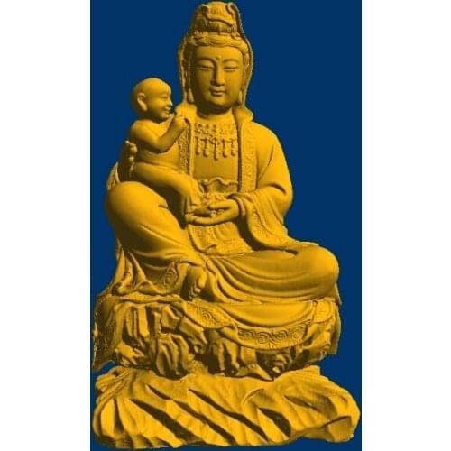 3D model relief STL models file format Goddess of mercy Guanyin holding the child 23