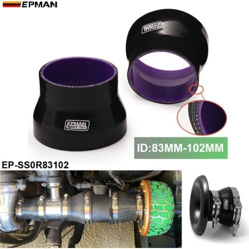 3.27"-4" 83mm-102mm 4-PLY Black Straight Reducer Coupler Silicone Hose Intake For BMW E60 E61 5 SERIES 530d EP-SS0R83102