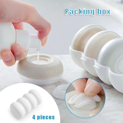 4pcs/Set Round Emulsion Storage Box Portable Travel Push-type Hand Washing Soap Liquid Bottle Organizer Dispenser Container