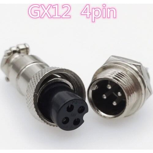 5Pcs/Lot Gx12-4 4Pin Male + Female 12Mm L88-93 Wire Circular Panel Connector Aviation Socket Plug Wit