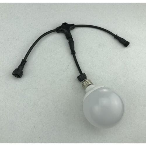 80mm UCS1903 addressable globe type pixel light;DC24V input;1.44W(4pcs 5050 SMD RGB inside);with(3-4-3) T connector