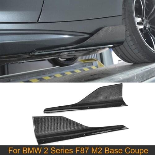 Carbon Fiber Car Side Skirts Splitters Apron Flaps for BMW F87 M2 Base Coupe 2 Door 2016 - 2018 Car Front Bumper Splitters FRP