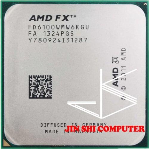 Free Shipping AMD FX-Series FX6100 3.3GHz SIX-Core CPU Processor FX 6100 FD6100WMW6KGU 95W Socket AM3