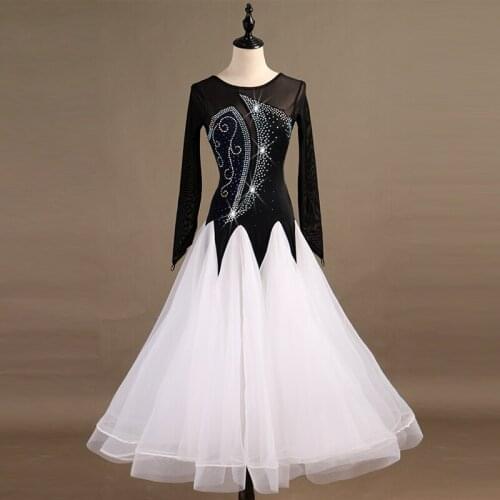 Ballroom Dance Shiny Dress Standard Dance Practice Clothing Modern Dance Performance Costume Waltz/Tango Dance Wear DQL1944