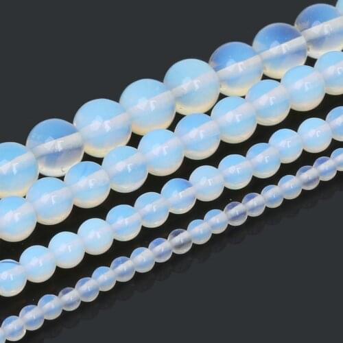 4 6 8 10MM Natural Opal Stone Beads Round Loose Spacer Beads For Jewelry Making DIY Bracelet Necklace