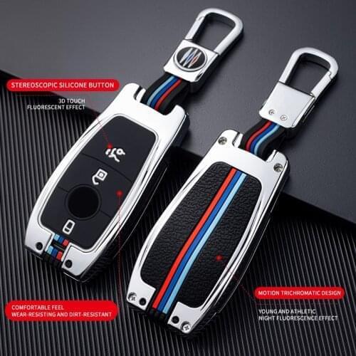 Zinc Alloy Car Remote Key Case Cover Holder KeyChain Keyring For Mercedes Benz E-Class E200 E260 E300 W213 W212 S212 C207 A207
