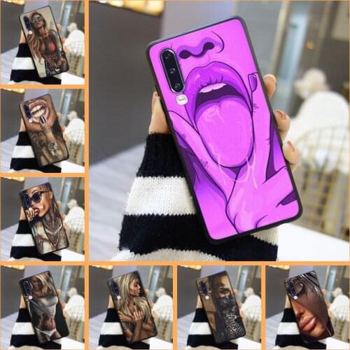 Back Cover For Huawei P20 Lite P Smart Plus 2019 Silicone Black Girl Sexy Cool Phone Case For Huawei P30 Lite Pro P Smart Z