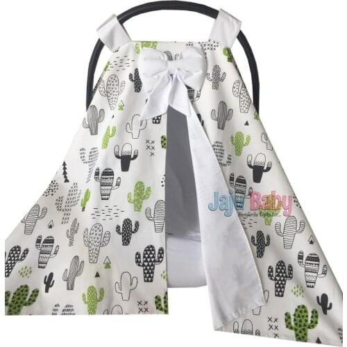 Jaju Baby White Cactus Design Stroller Cover and Inner Linen