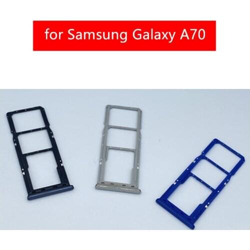 For Samsung Galaxy A70 Card Tray Holder SIM Micro SD Card Slot Adapter Holder Repair Spare Parts Red