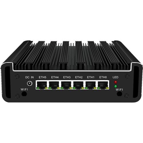 Intel Celeron 3865u Pfsense Mini PC Dual Core 6 Lan Port Advanced Fanless Linux Firewall Router Support AES-NI