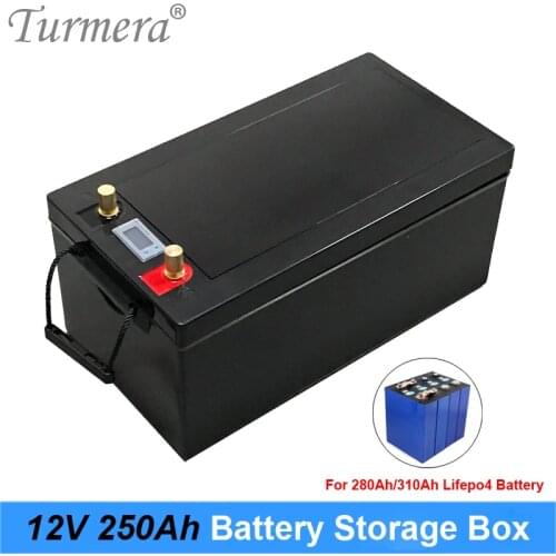Turmera 12V 200Ah 280Ah 3.2V Lifepo4 Battery Storage Box with LCD Indicator to Solar Power System or Uninterrupted Power Supply