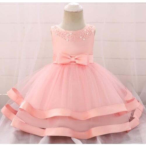 Summer 2021 Newborn Girl Clothes Princess Party Dress Dress Girl Head 1 Year Birthday Dress Sleeveless Childrens Clothes